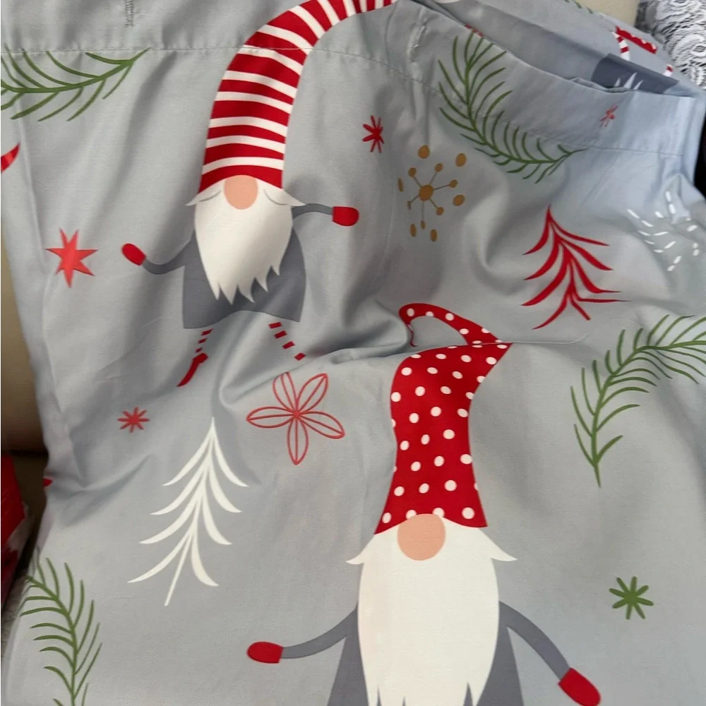 Avanti Holiday Gnome Blanket and Throw Set - Red, Gray, and White